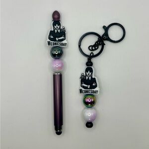 Purple Stylus/Pen in one combo + Keychain Set